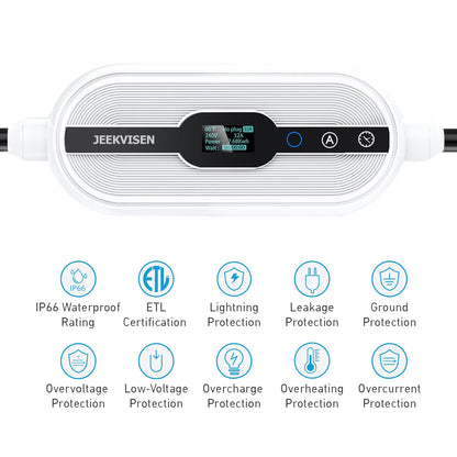 Vinlen Portable Level 2 Electric Vehicle (EV) Charger 32Amp,110V-240V,14-50 Plug